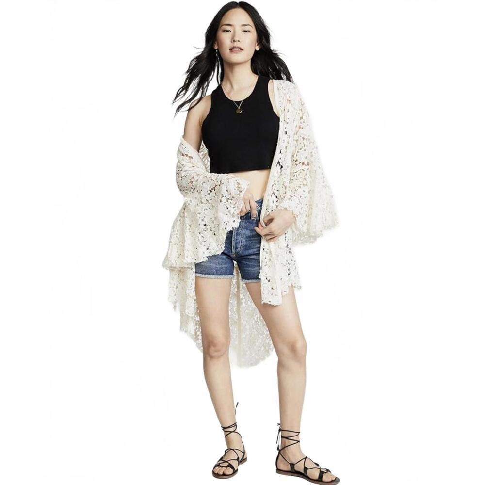NWT Free People Move Over Lace Kimono Cardigan size XS